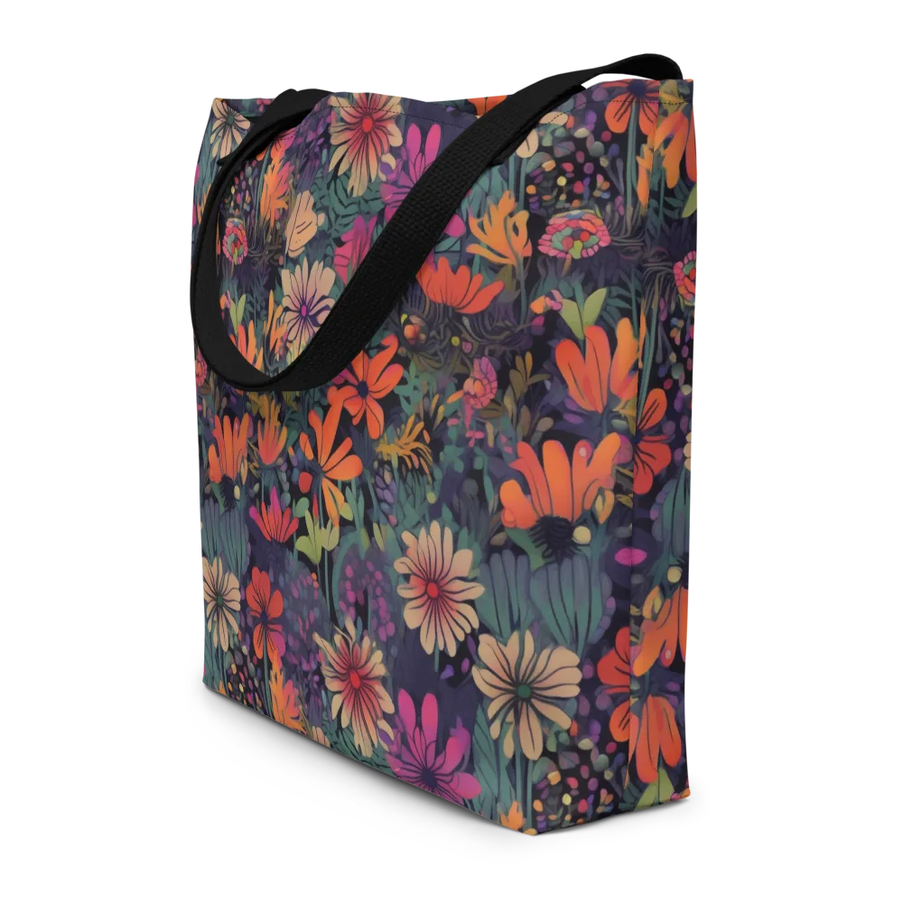 Velvet Flora on Large Tote Bag W/ Pocket — Front