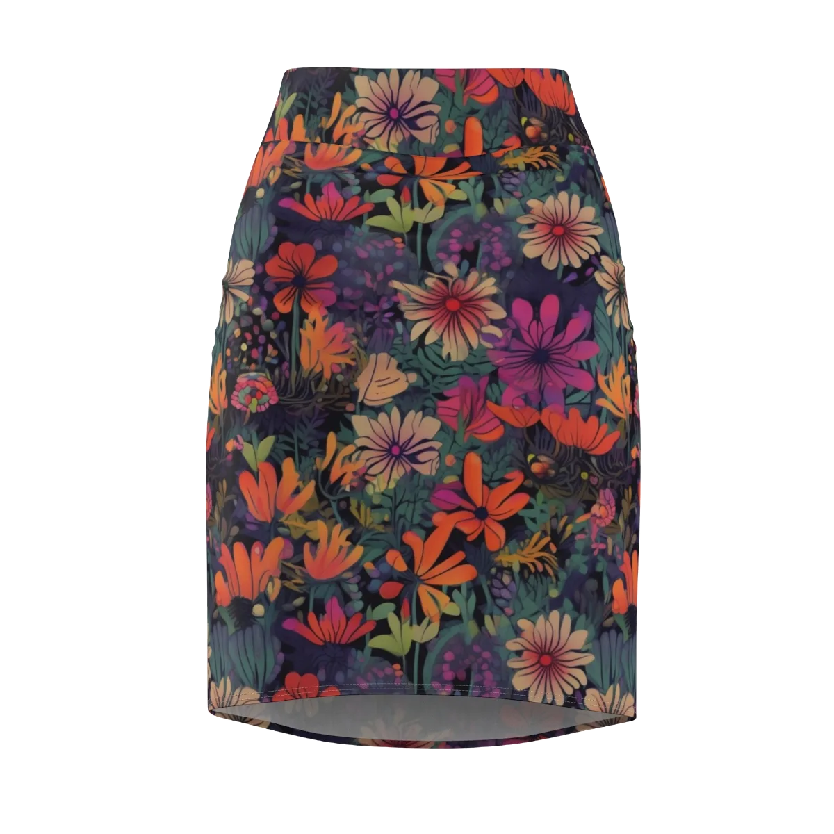 Velvet Flora on Pencil Skirt — Front