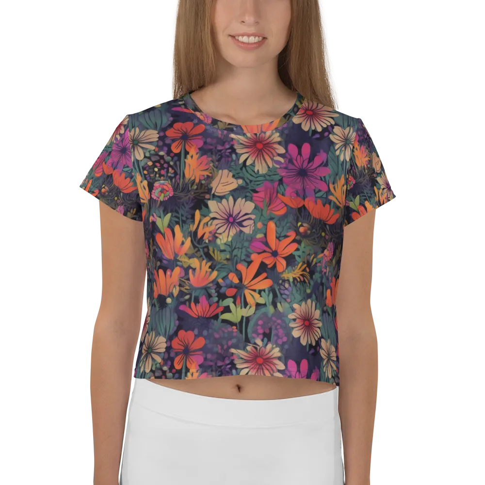 Velvet Flora on Crop Tee — Front