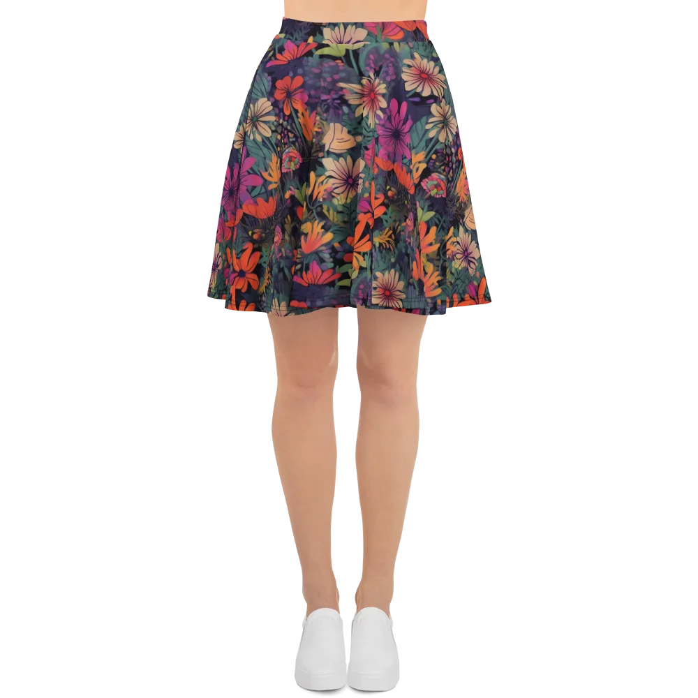 Velvet Flora on Skater Skirt — Front