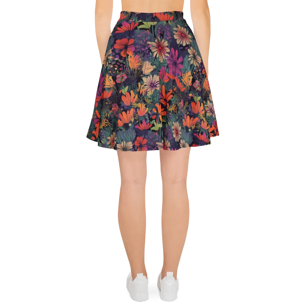 Velvet Flora on Skater Skirt — Back