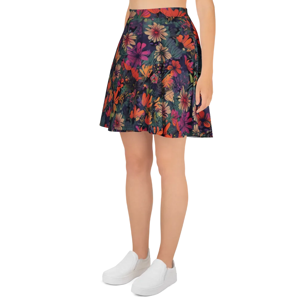 Velvet Flora on Skater Skirt — Left