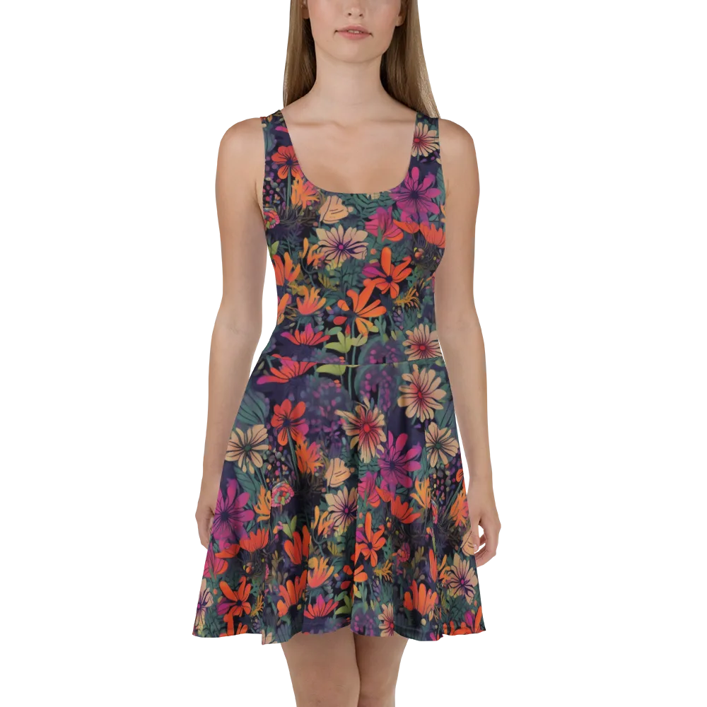 Velvet Flora on Skater Dress — Front