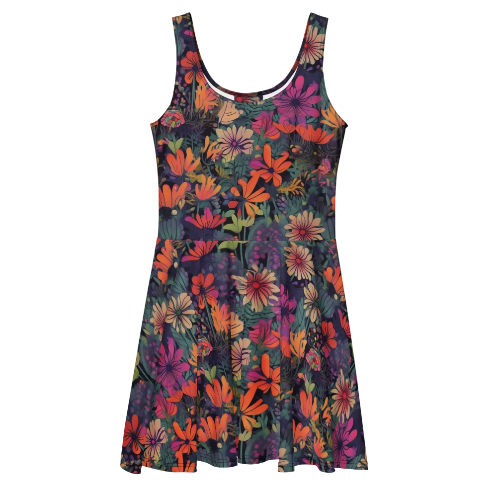 Velvet Flora on Skater Dress — Front