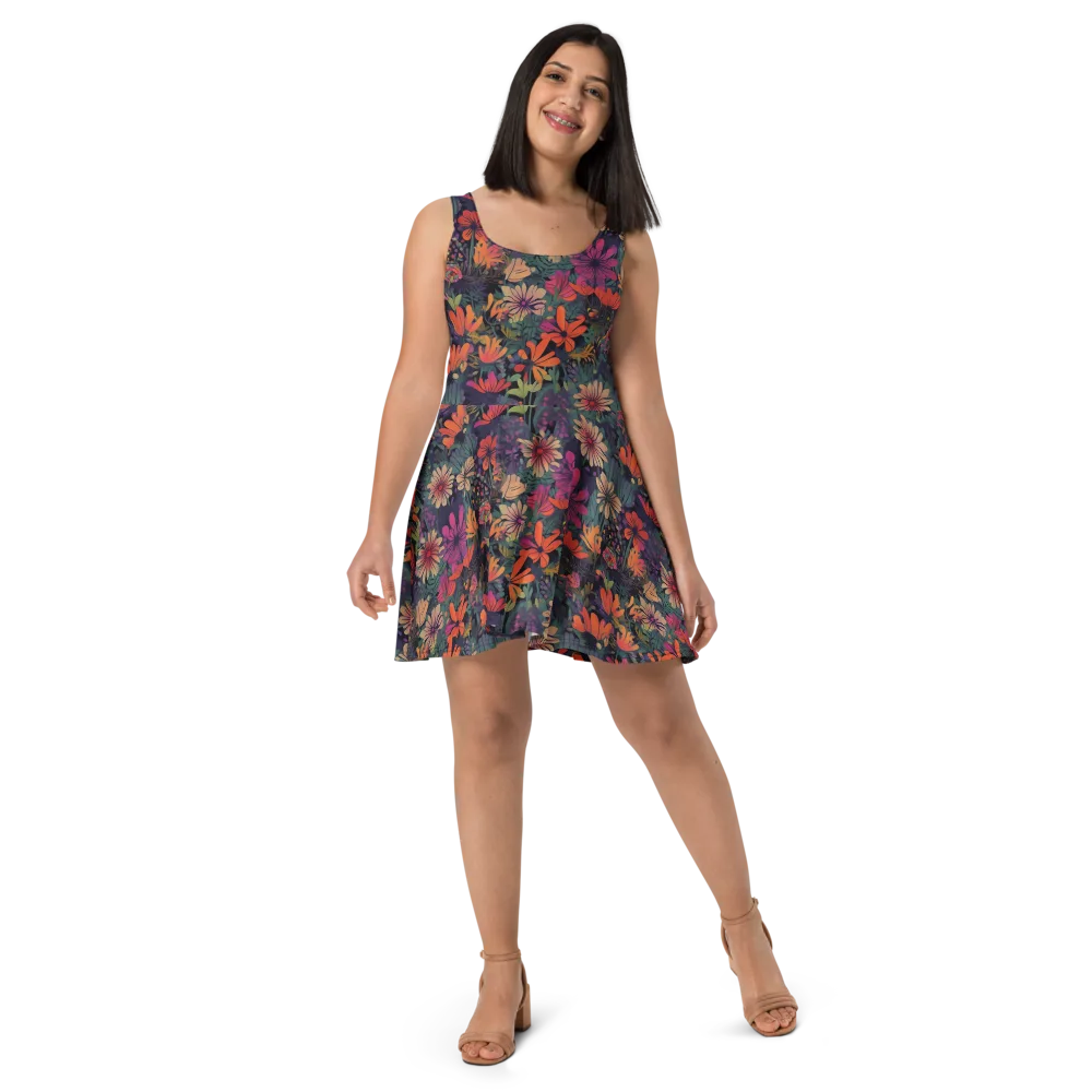 Velvet Flora on Skater Dress — Front
