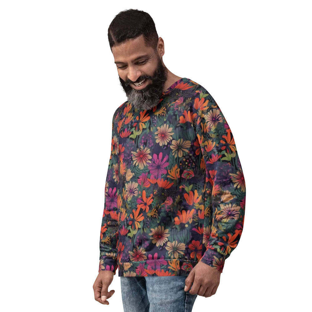 Velvet Flora on Sweatshirt — Left Front