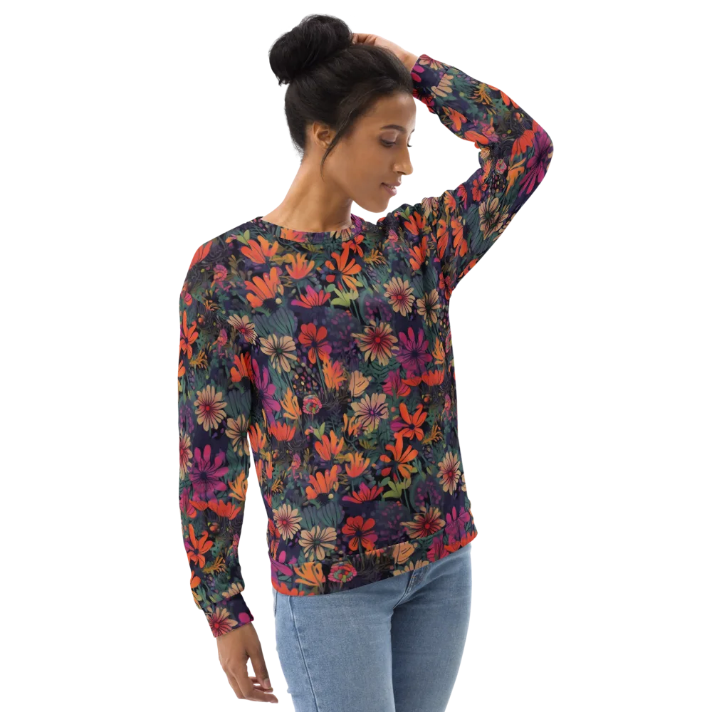 Velvet Flora on Sweatshirt — Right Front