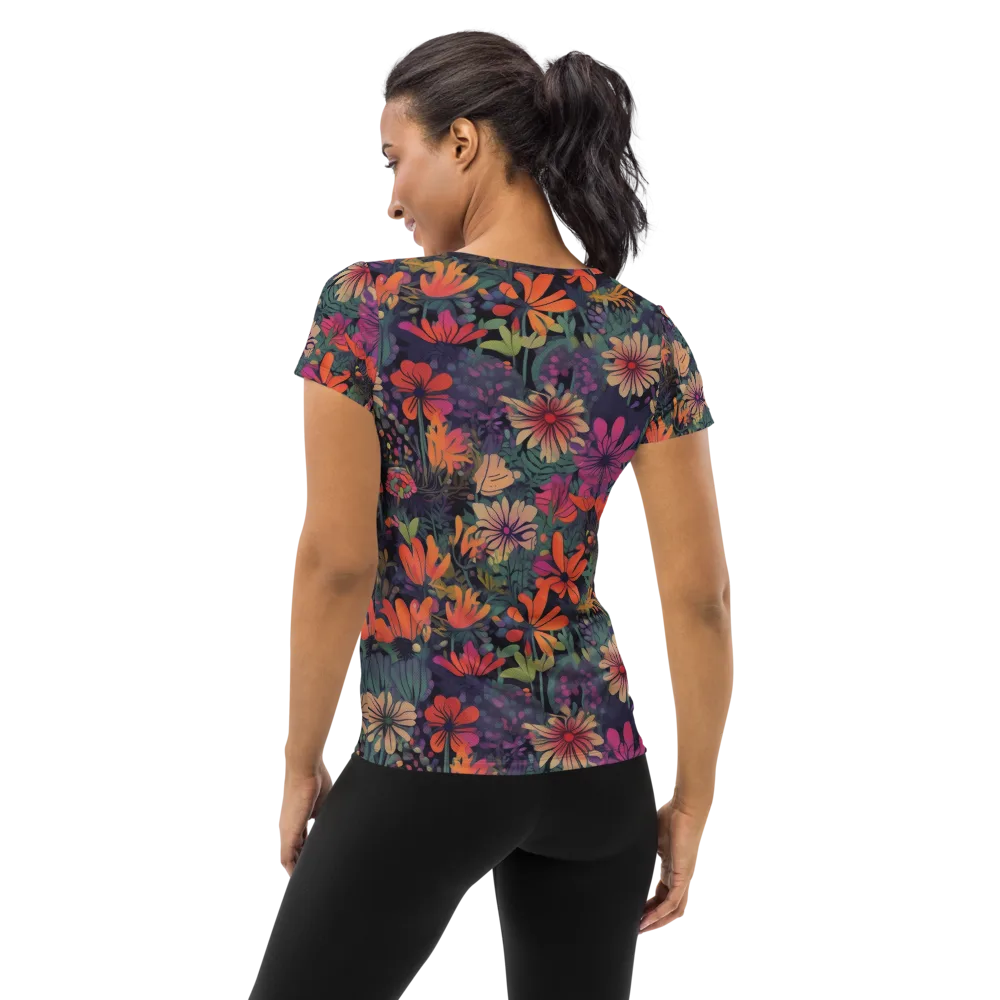 Velvet Flora on Women's Athletic T-Shirt — Back