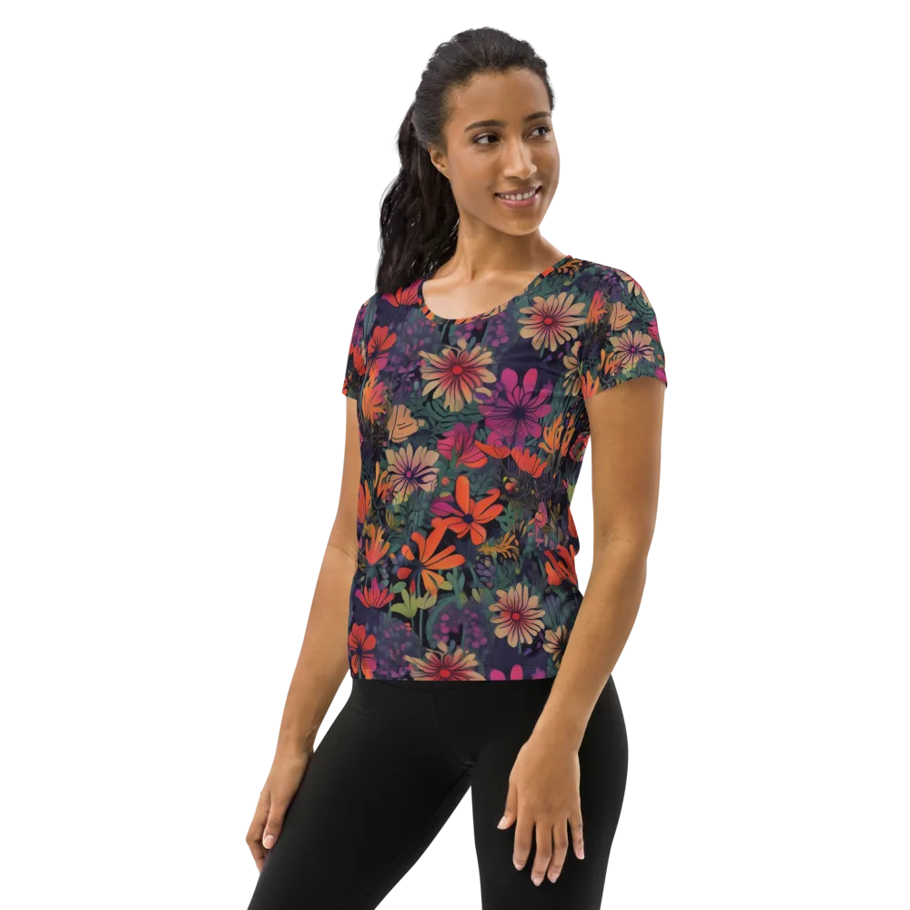 Velvet Flora on Women's Athletic T-Shirt — Left