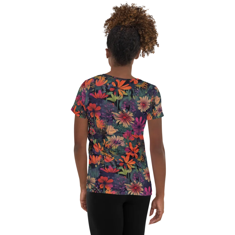 Velvet Flora on Women's Athletic T-Shirt — Back