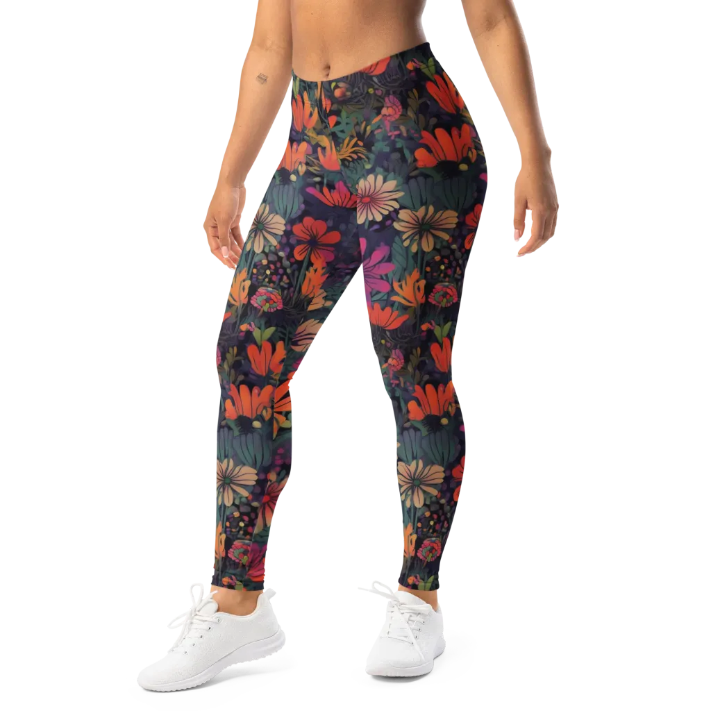 Velvet Flora on Leggings — Left Front