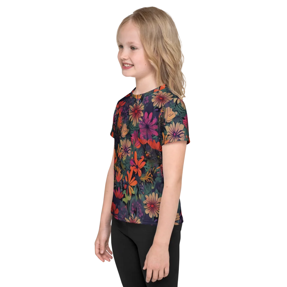 Velvet Flora on Kids Crew Neck T-Shirt — Left