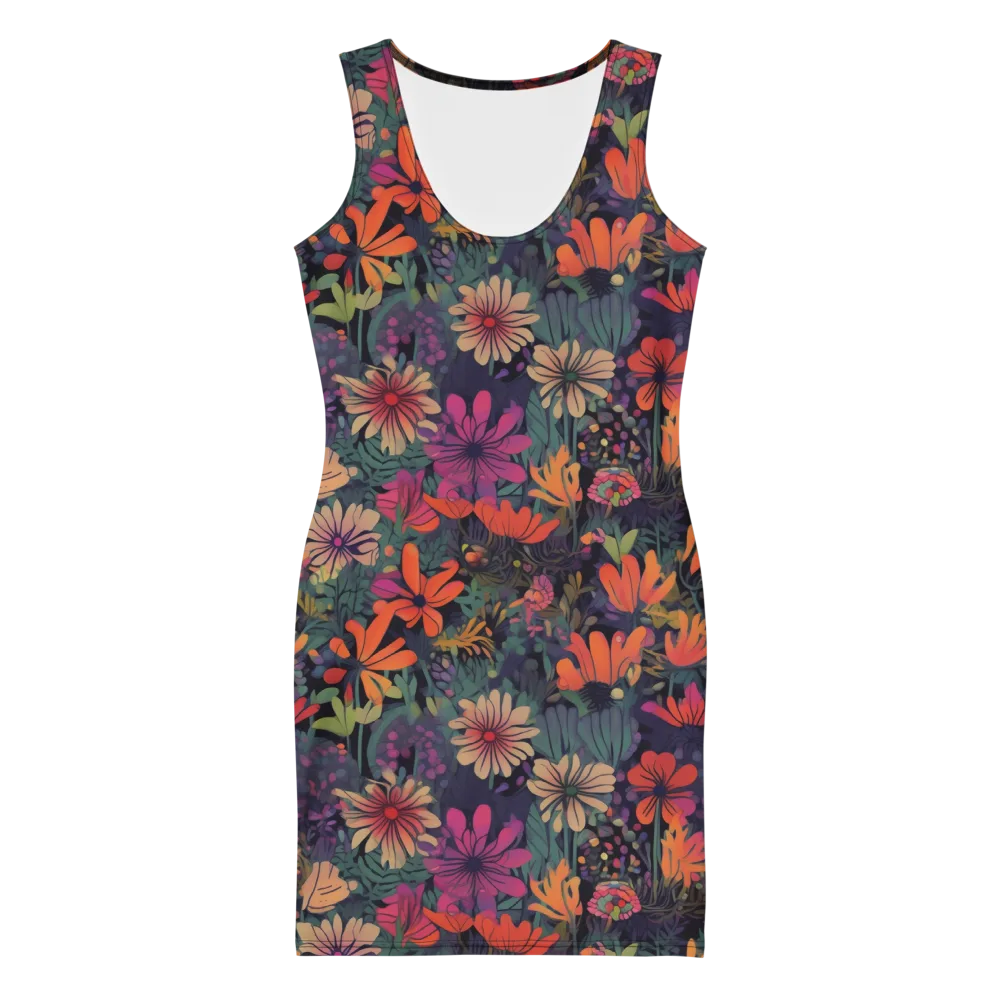 Velvet Flora on Bodycon Dress — Front