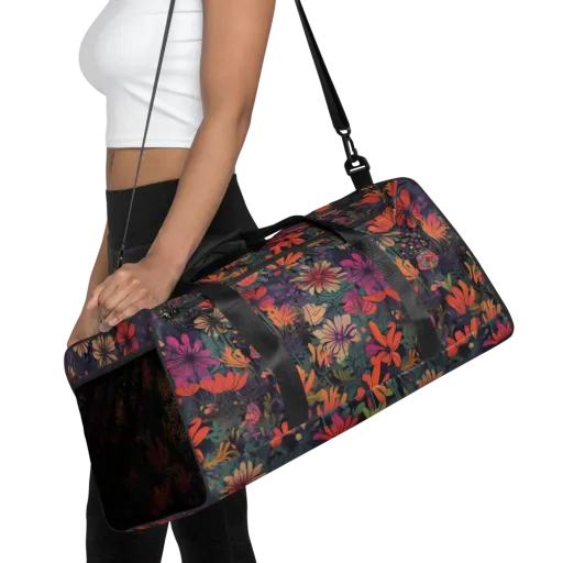 Velvet Flora on a Duffle Bag