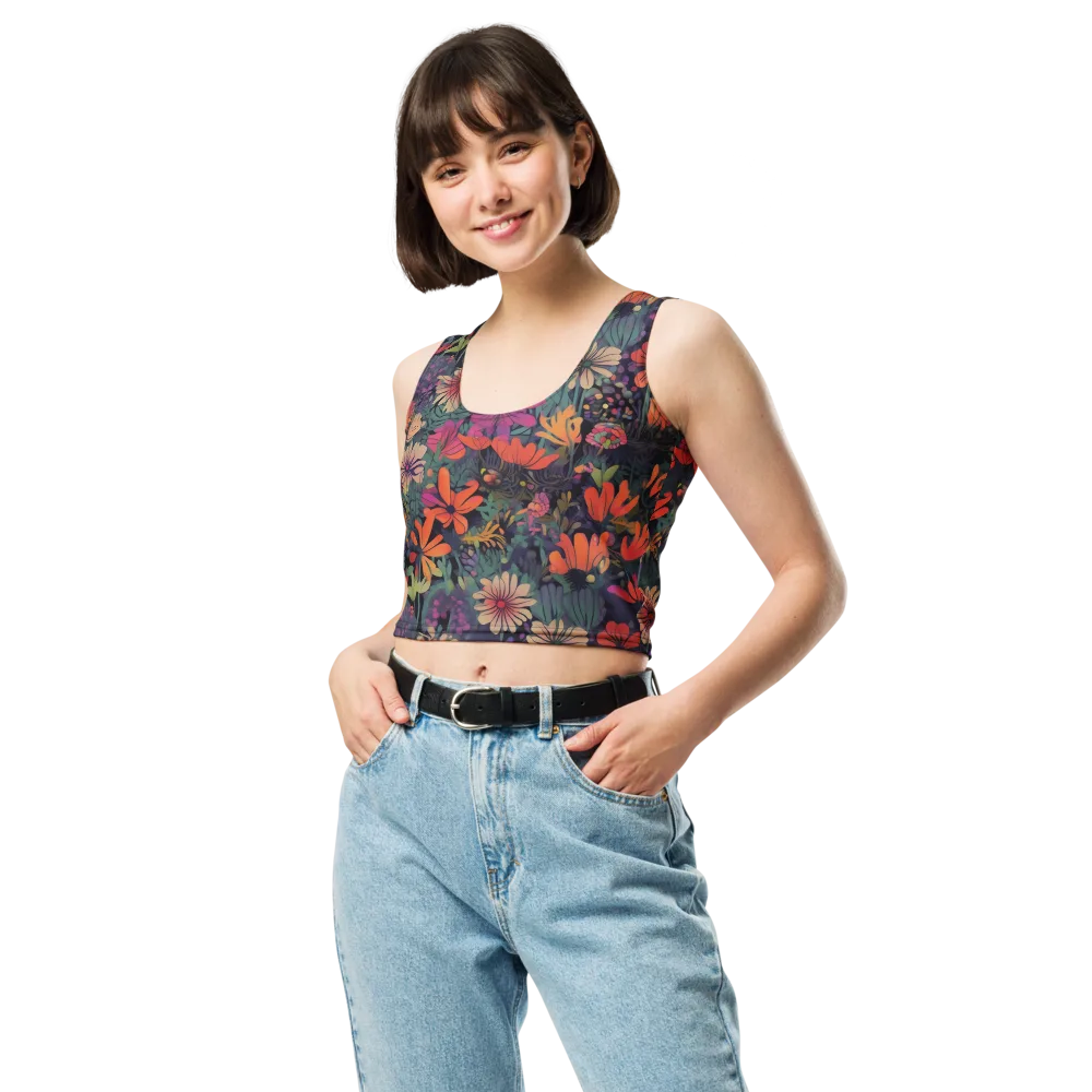 Velvet Flora on Crop Top — Front