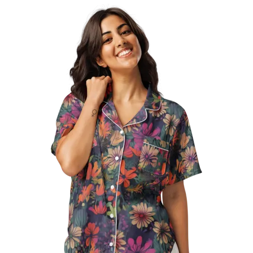 Velvet Flora on a Women's Short Sleeve Pajama Top