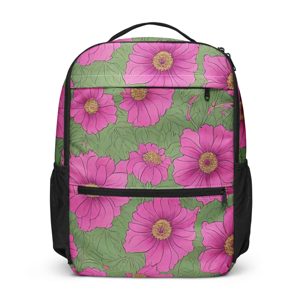 Fuchsia Garden on Utility Backpack — Front