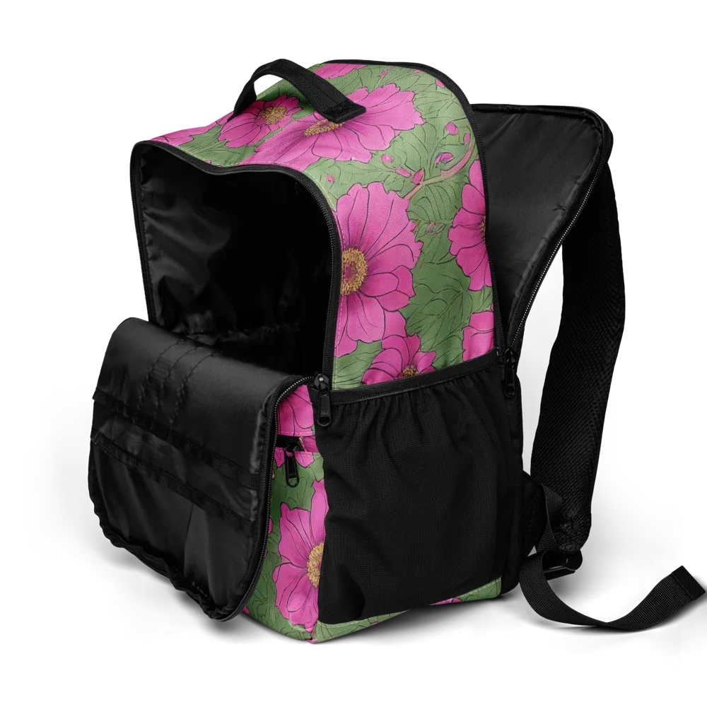 Fuchsia Garden on Utility Backpack — Product details 2