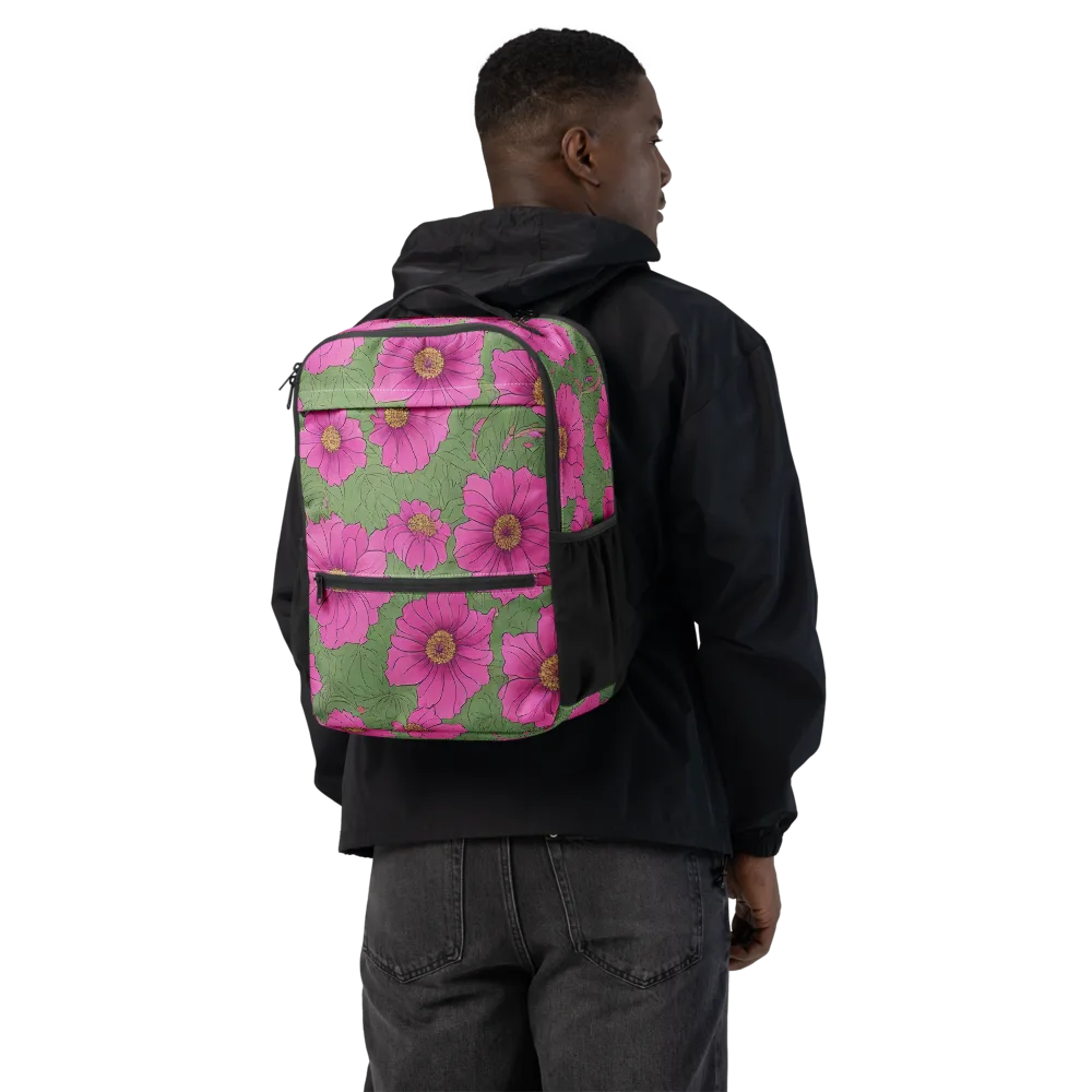 Fuchsia Garden on Utility Backpack — Back