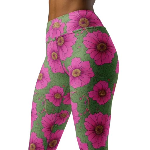 Fuchsia Garden on a Yoga Leggings