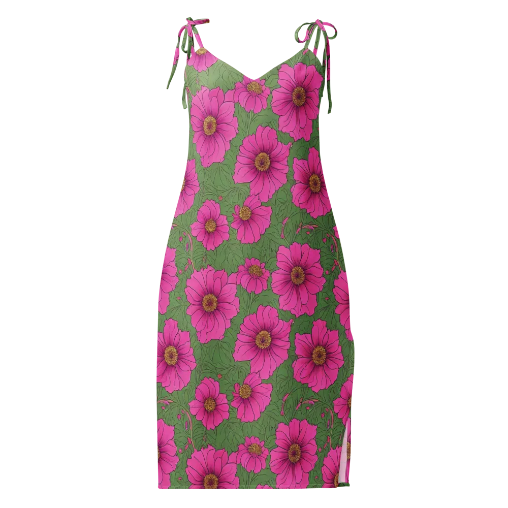Fuchsia Garden on Slip Dress — Front