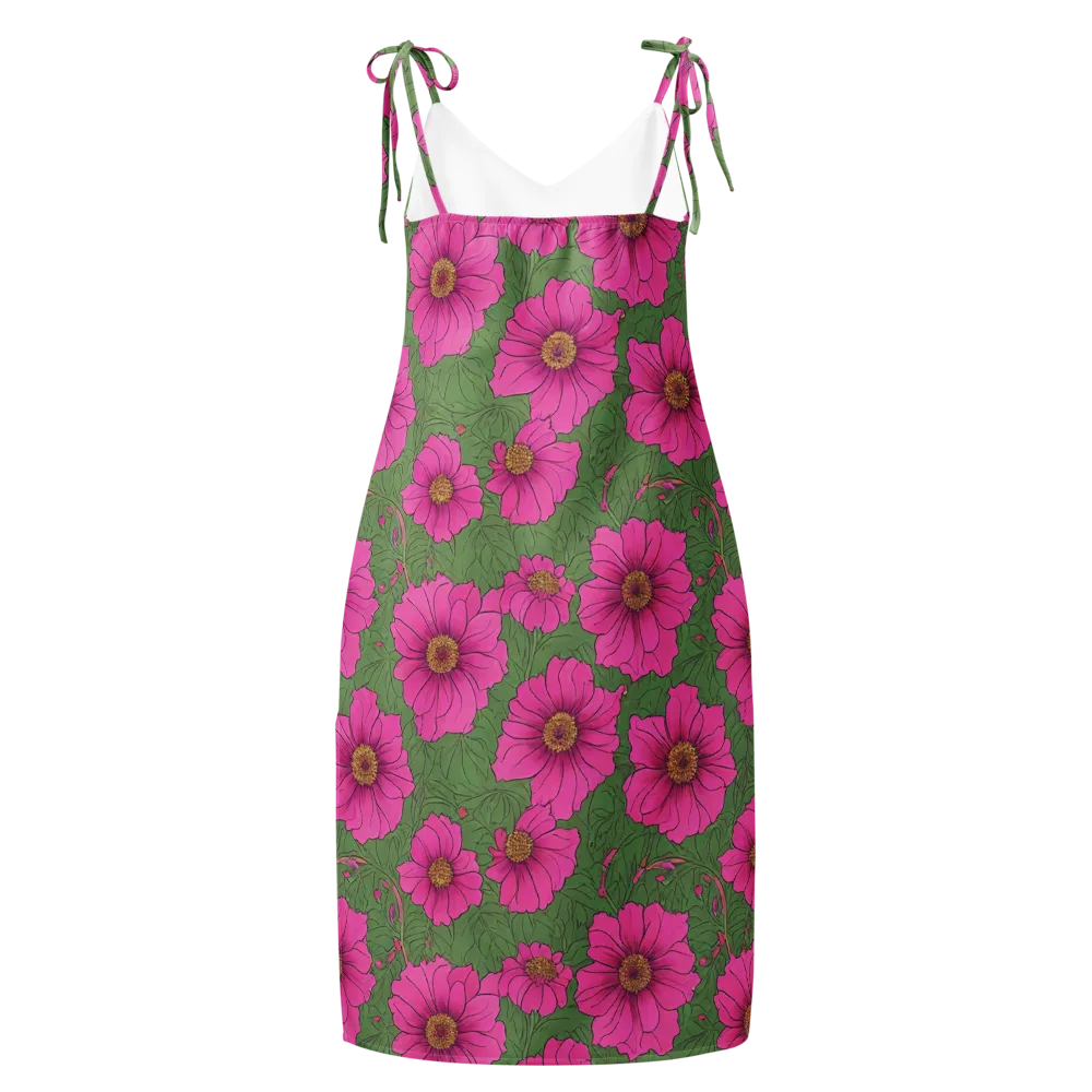 Fuchsia Garden on Slip Dress — Back