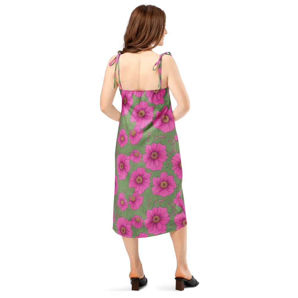 Fuchsia Garden on Slip Dress — Back