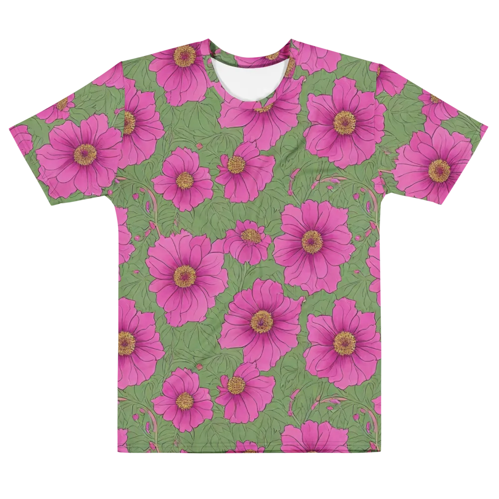 Fuchsia Garden on Men's Cotton Crew Neck T-Shirt — Front