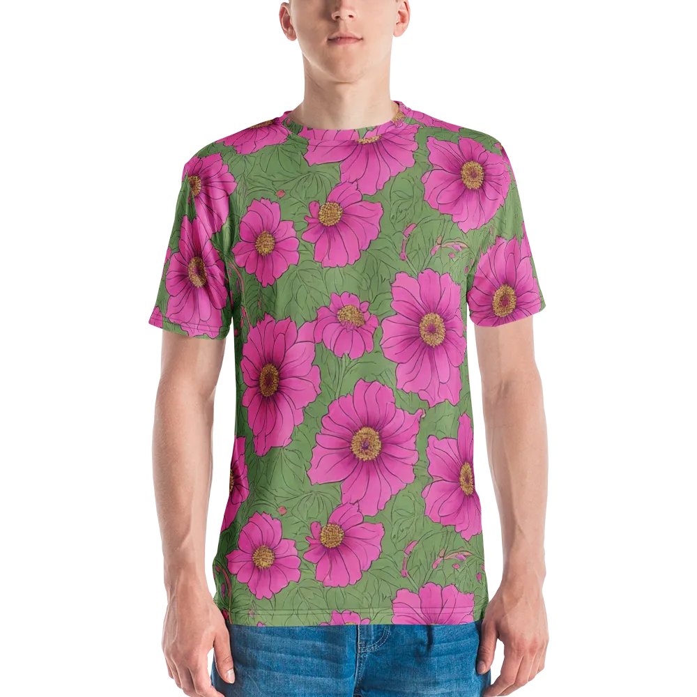 Fuchsia Garden on Men's Crew Neck T-Shirt — Front