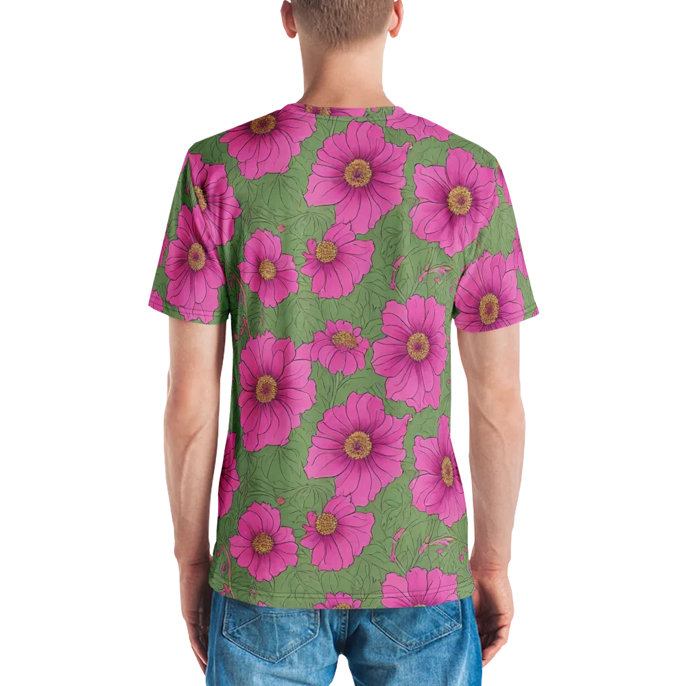 Fuchsia Garden on Men's Crew Neck T-Shirt — Back