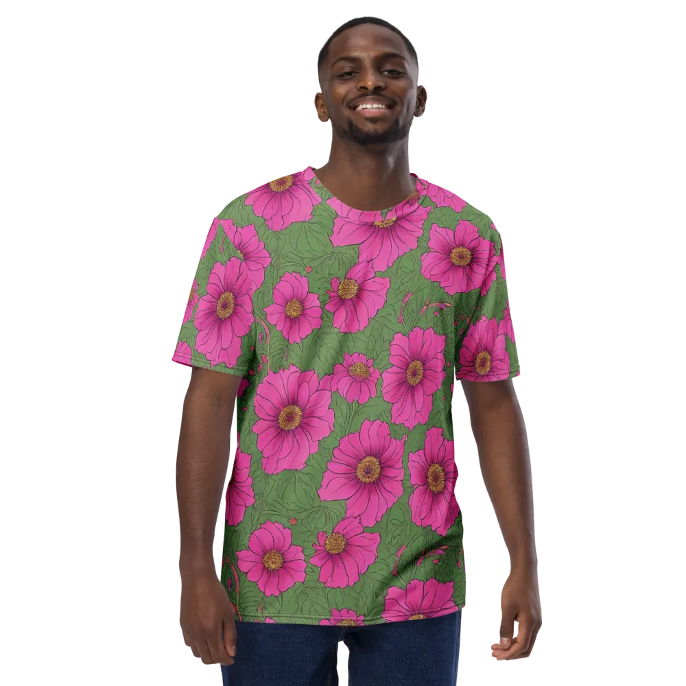 Fuchsia Garden on Men's Crew Neck T-Shirt — Front