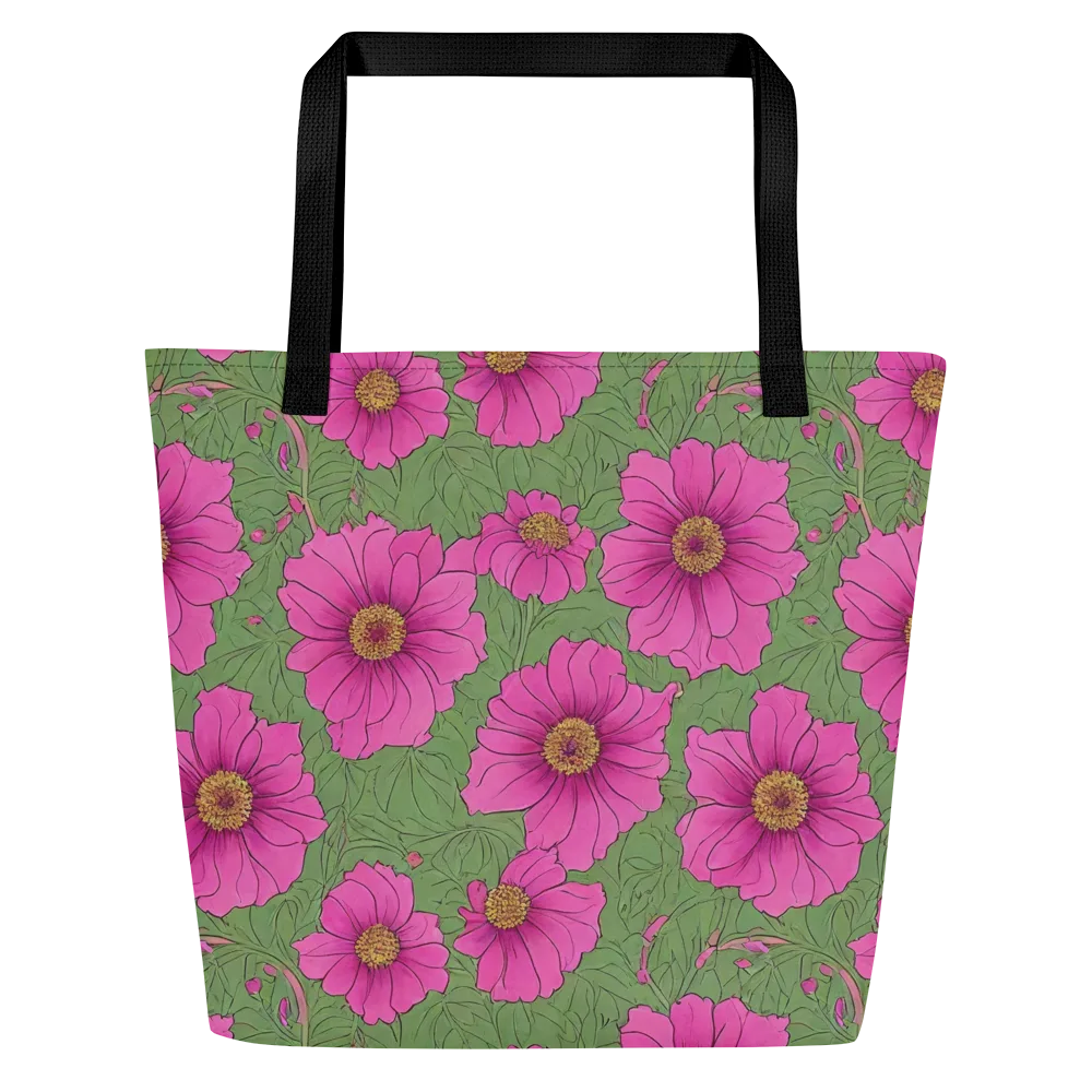 Fuchsia Garden on Large Tote Bag W/ Pocket — Front