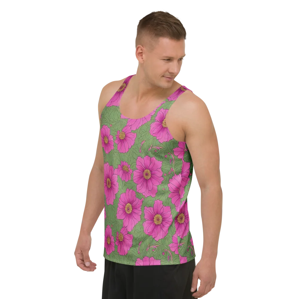 Fuchsia Garden on Men's Tank Top — Left Front