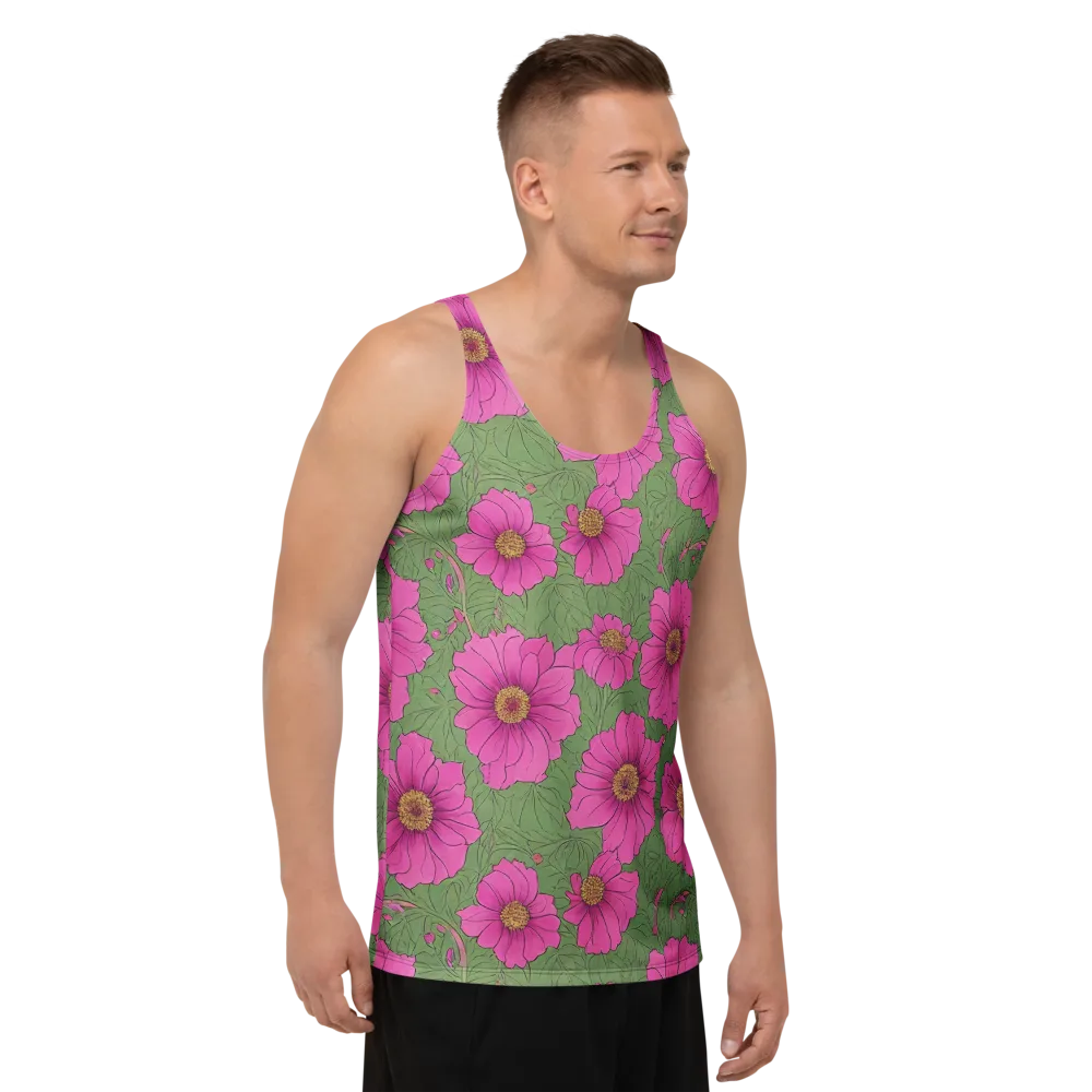 Fuchsia Garden on Men's Tank Top — Right Front