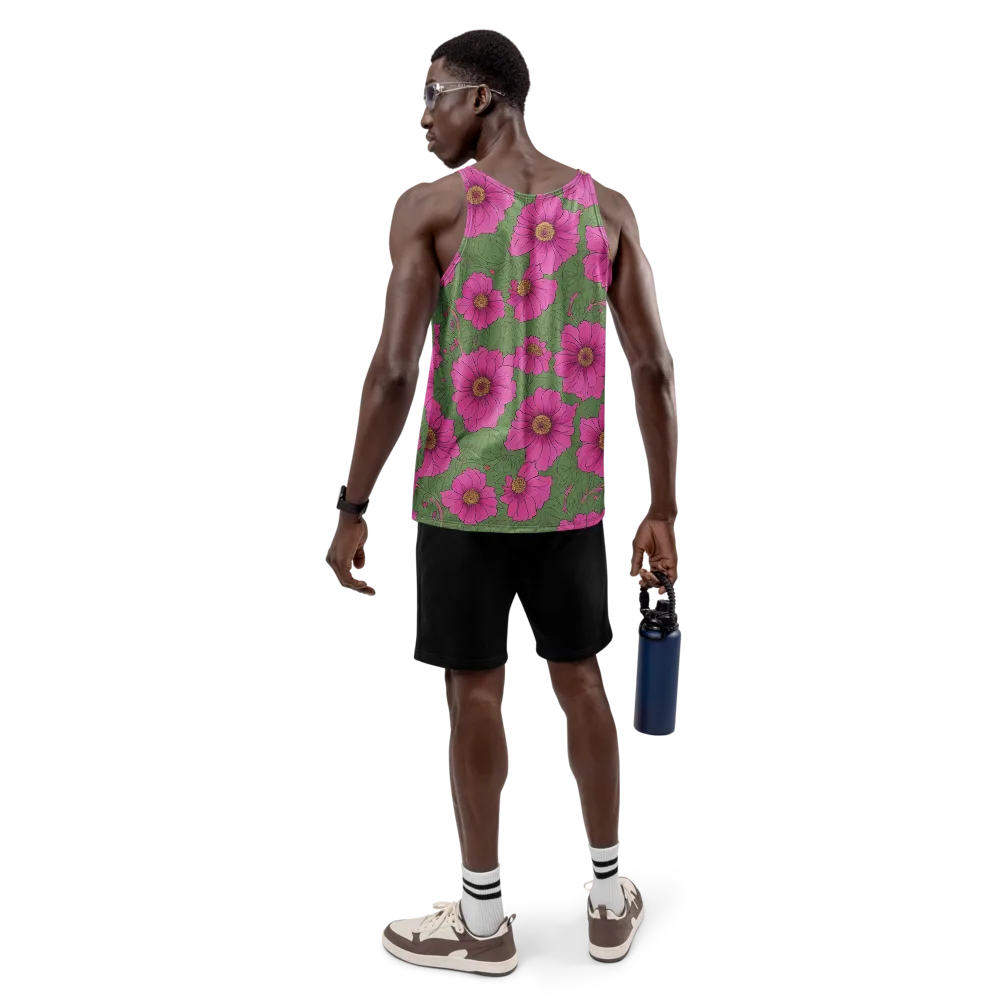 Fuchsia Garden on Men's Tank Top — Back