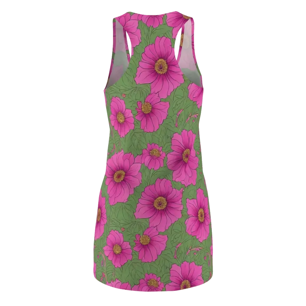 Fuchsia Garden on Racerback Dress — Back