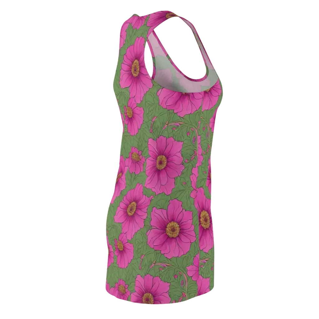Fuchsia Garden on Racerback Dress — Back Side