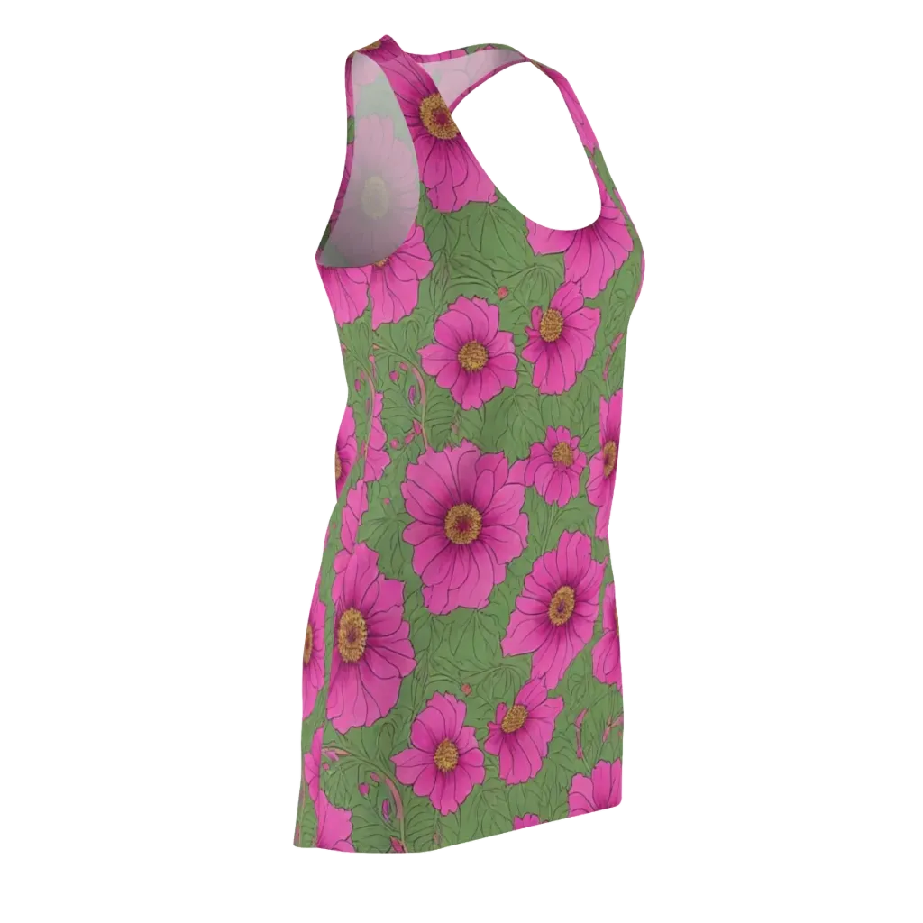 Fuchsia Garden on Racerback Dress — Front Side