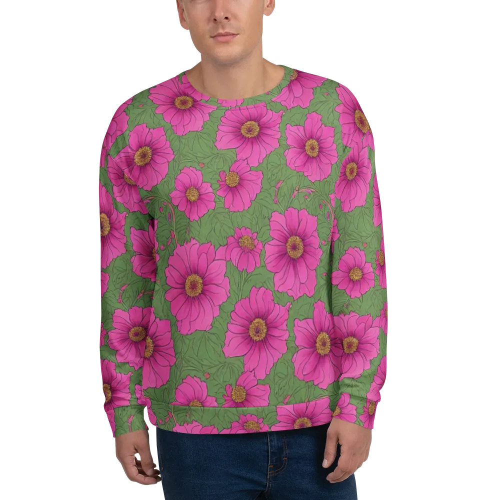 Fuchsia Garden on Sweatshirt — Front