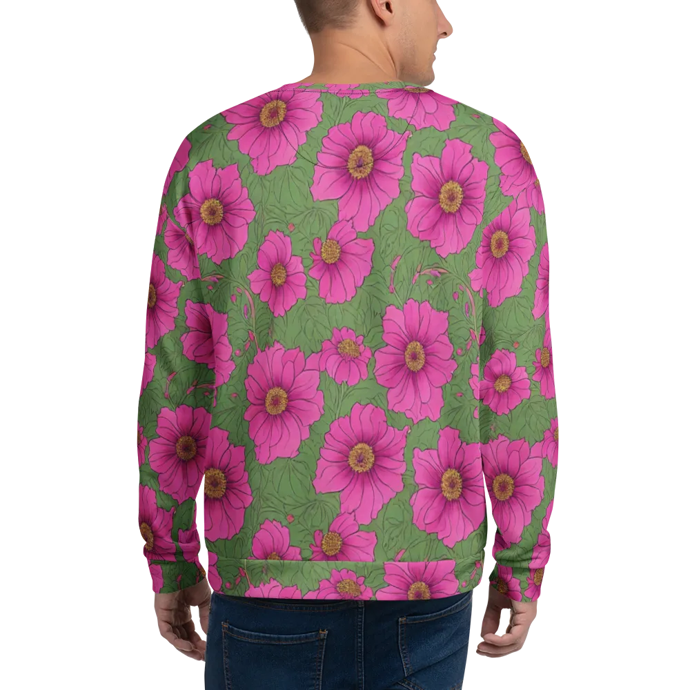 Fuchsia Garden on Sweatshirt — Back