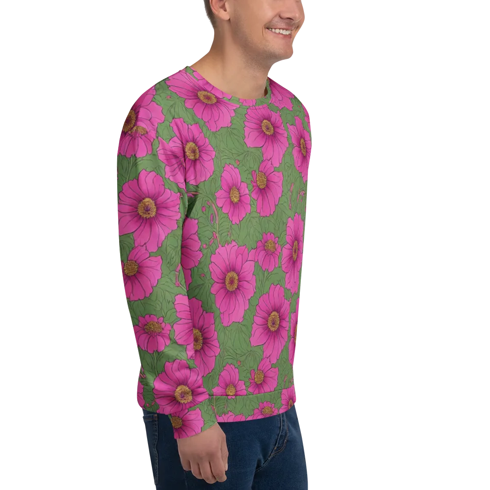 Fuchsia Garden on Sweatshirt — Right Front