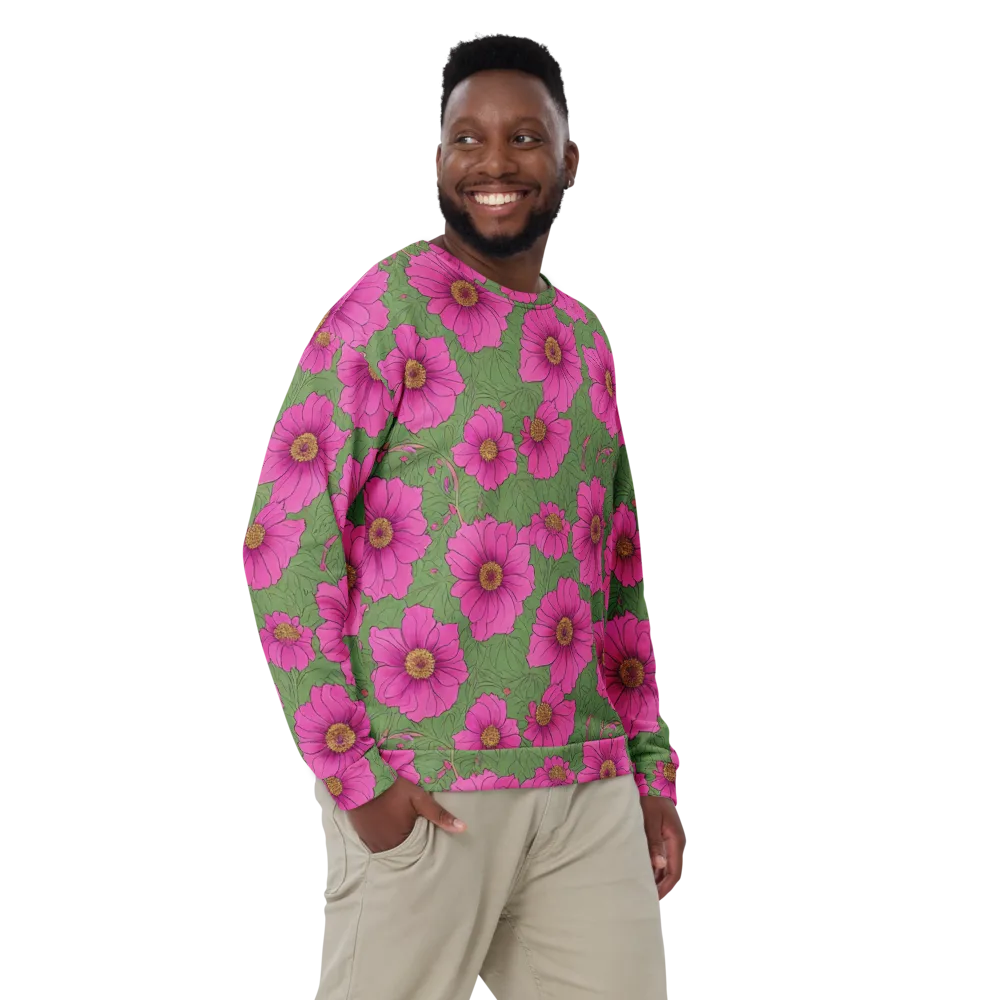 Fuchsia Garden on Sweatshirt — Front