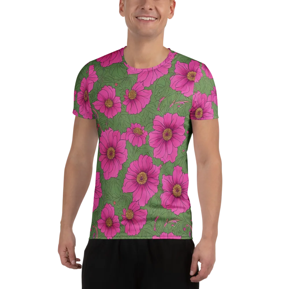 Fuchsia Garden on Men's Athletic T-Shirt — Front