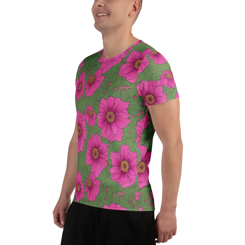 Fuchsia Garden on Men's Athletic T-Shirt — Left