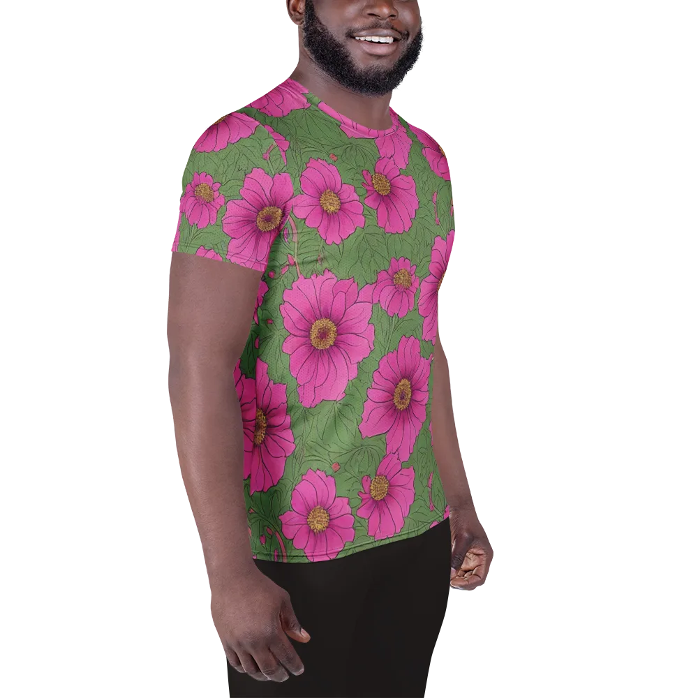 Fuchsia Garden on Men's Athletic T-Shirt — Right