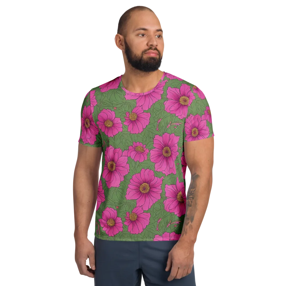 Fuchsia Garden on Men's Athletic T-Shirt — Front
