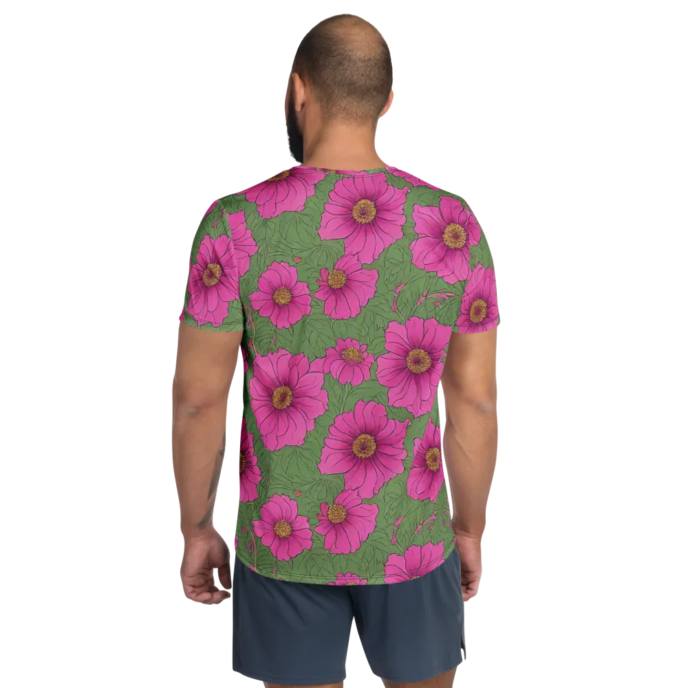 Fuchsia Garden on Men's Athletic T-Shirt — Back