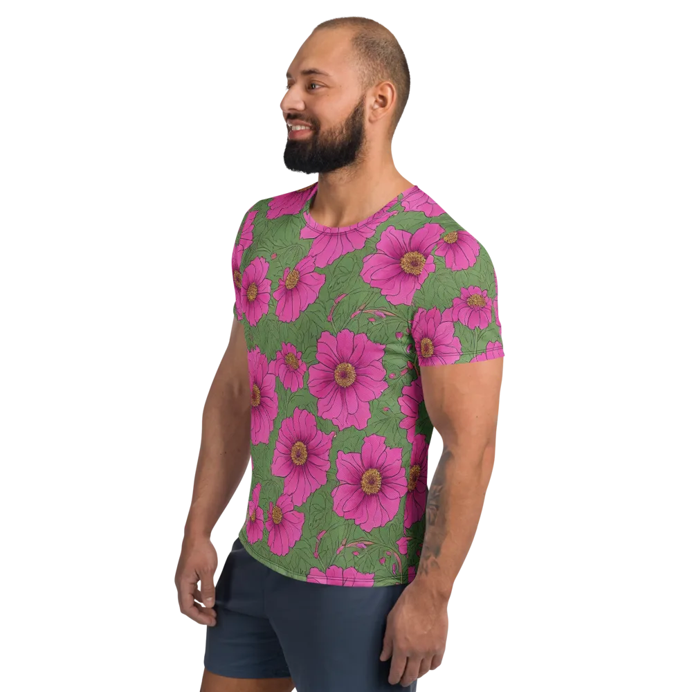 Fuchsia Garden on Men's Athletic T-Shirt — Left