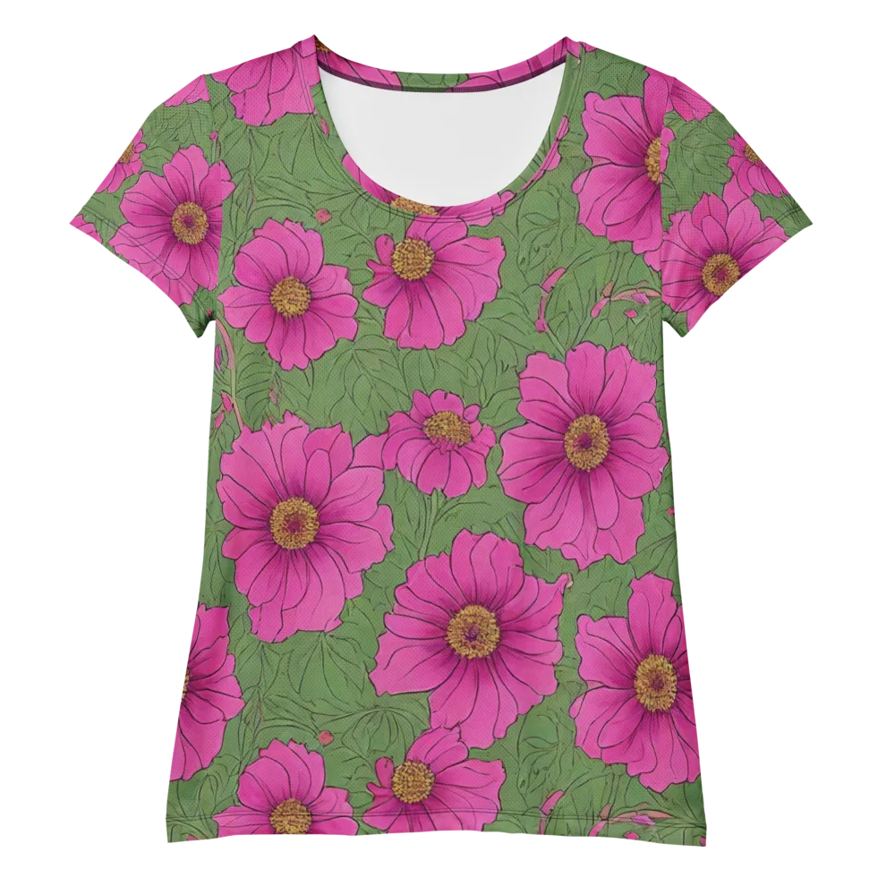 Fuchsia Garden on Women's Athletic T-Shirt — Front