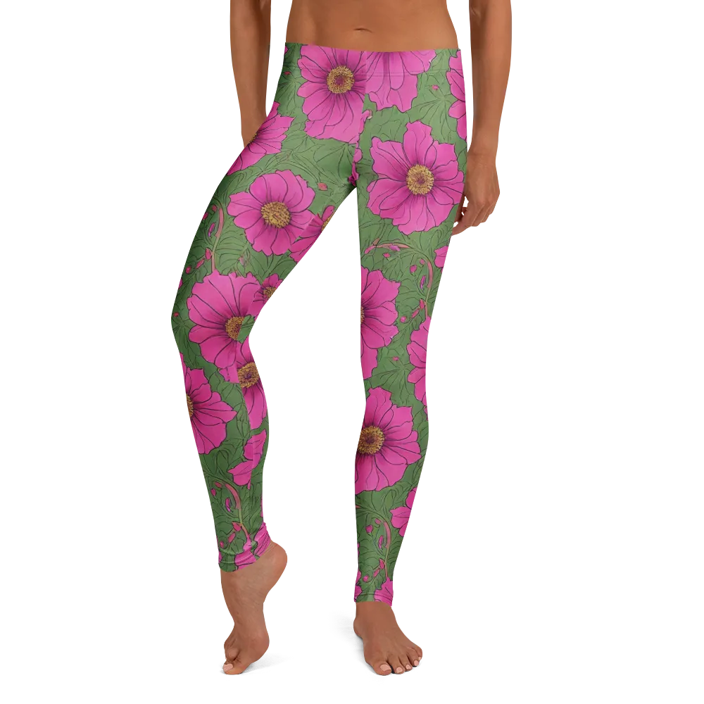 Fuchsia Garden on Leggings — Front
